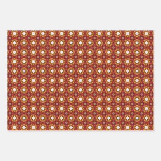 Perzik Fuzz geometrisch patroon set I Inpakpapier Vel (Voorkant)