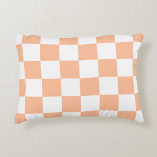 Perzik Fuzz geruit Gingham patroon Accent Kussen