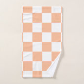 Perzik Fuzz geruit Gingham patroon Bad Handdoek (Handdoek)