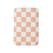 Perzik Fuzz geruit Gingham patroon Badmat (Voorkant Verticaal)