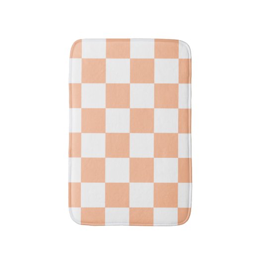 Perzik Fuzz geruit Gingham patroon Badmat (Voorkant Verticaal)