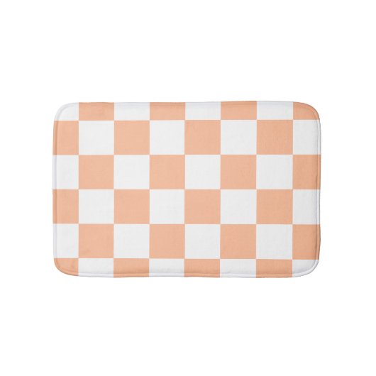 Perzik Fuzz geruit Gingham patroon Badmat (Voorkant)