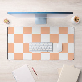 Perzik Fuzz geruit Gingham patroon Bureaumat