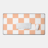 Perzik Fuzz geruit Gingham patroon Bureaumat (Keyboard & Muis)