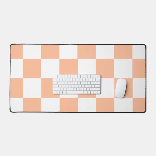 Perzik Fuzz geruit Gingham patroon Bureaumat (Keyboard & Muis)