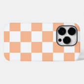 Perzik Fuzz geruit Gingham patroon Case-Mate iPhone Case (Achterkant (horizontaal))