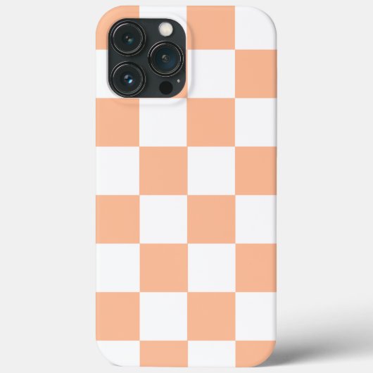 Perzik Fuzz geruit Gingham patroon Case-Mate iPhone Case (Achterkant)