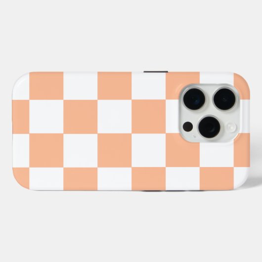 Perzik Fuzz geruit Gingham patroon Case-Mate iPhone Case (Achterkant (horizontaal))