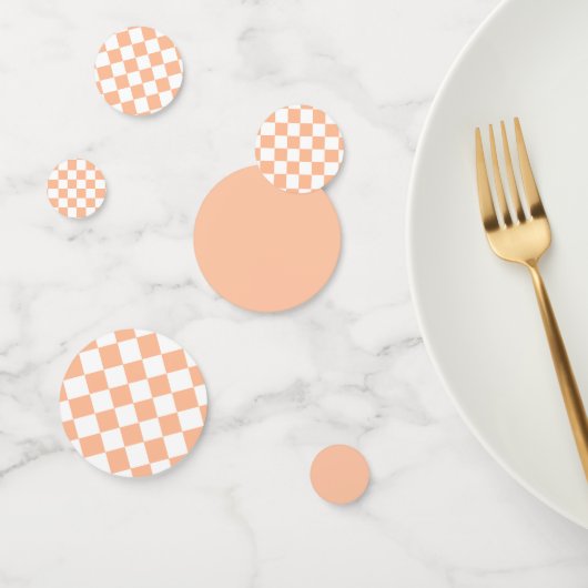 Perzik Fuzz geruit Gingham patroon Confetti (Groep)