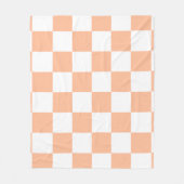 Perzik Fuzz geruit Gingham patroon Fleece Deken (Voorkant)