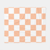 Perzik Fuzz geruit Gingham patroon Fleece Deken (Voorkant (Horizontaal))