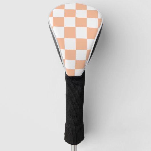Perzik Fuzz geruit Gingham patroon Golfheadcover (Voorkant)