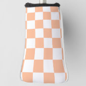 Perzik Fuzz geruit Gingham patroon Golfheadcover (Draai 90)