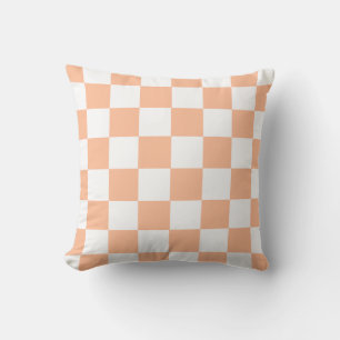 Perzik Fuzz geruit Gingham patroon Kussen