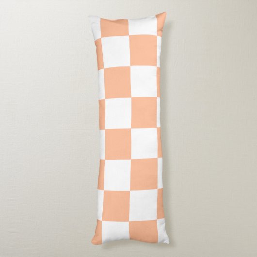 Perzik Fuzz geruit Gingham patroon Lichaamskussen (Achterkant (Verticaal))