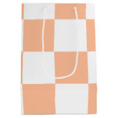 Perzik Fuzz geruit Gingham patroon Medium Cadeauzakje (Achterkant)