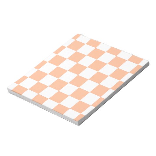 Perzik Fuzz geruit Gingham patroon Notitieblok (Linkerzijde)