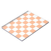 Perzik Fuzz geruit Gingham patroon Notitieboek (Linkerzijde)