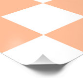 Perzik Fuzz geruit Gingham patroon Perfect Poster (Hoek)