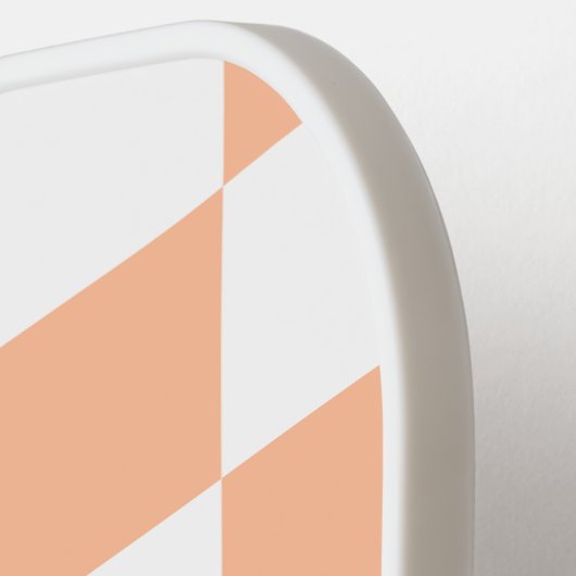 Perzik Fuzz geruit Gingham patroon Pickleball Paddle (Links Detail)