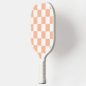 Perzik Fuzz geruit Gingham patroon Pickleball Paddle (Links)