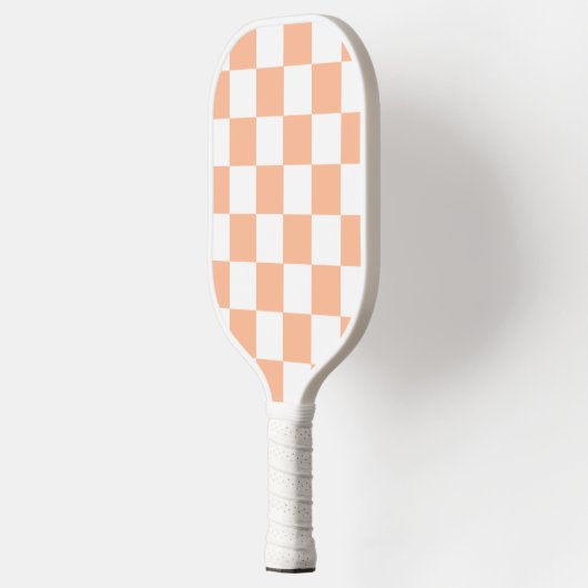 Perzik Fuzz geruit Gingham patroon Pickleball Paddle (Links)