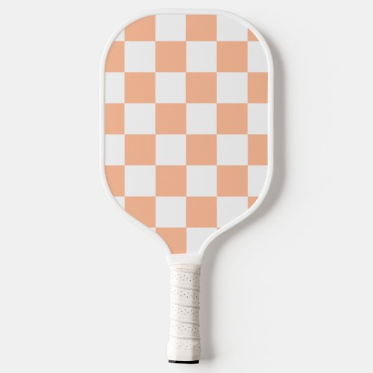 Perzik Fuzz geruit Gingham patroon Pickleball Paddle (Achterkant)