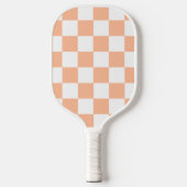 Perzik Fuzz geruit Gingham patroon Pickleball Paddle (Voorkant)