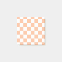 Perzik Fuzz geruit Gingham patroon Post-it® Notes