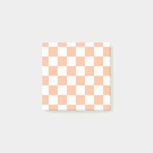 Perzik Fuzz geruit Gingham patroon Post-it® Notes (Voorkant)