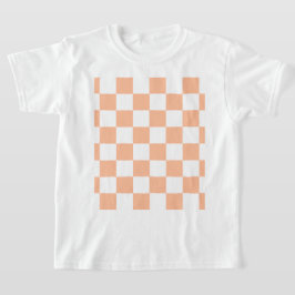 Perzik Fuzz geruit Gingham patroon T-shirt