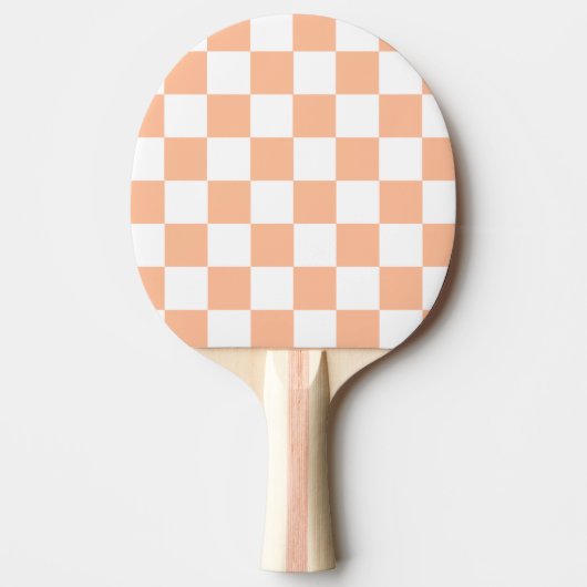 Perzik Fuzz geruit Gingham patroon Tafeltennisbatje (Voorkant)