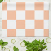 Perzik Fuzz geruit Gingham patroon Theedoek (Gevouwen)