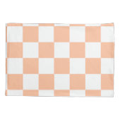 Perzik Fuzz Geruite Gingham Patroon Kussensloop (Achterkant)