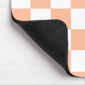 Perzik Fuzz Geruite Gingham Patroon Muismat (Hoek)