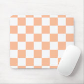 Perzik Fuzz Geruite Gingham Patroon Muismat (Met muis)