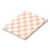 Perzik Fuzz Geruite Gingham Patroon Notitieblok (Linkerzijde)