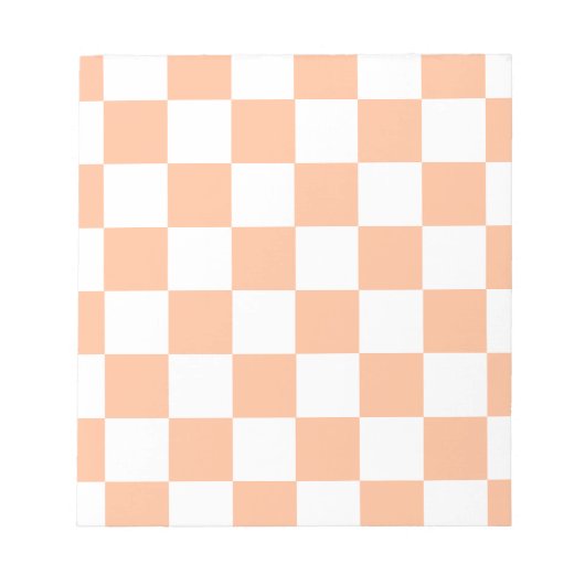 Perzik Fuzz Geruite Gingham Patroon Notitieblok (Voorkant)