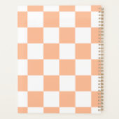 Perzik Fuzz Geruite Gingham Patroon Planner (Achterkant)