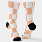 Perzik Fuzz Geruite Gingham Patroon Sokken (Gebogen)