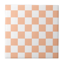 Perzik Fuzz Geruite Gingham Patroon