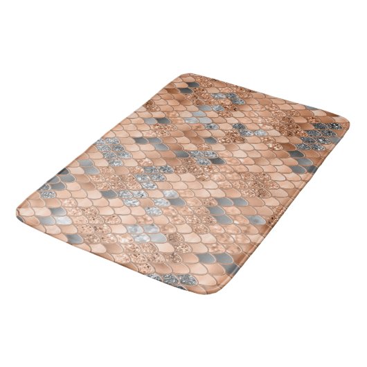 Perzik Fuzz Grijs Zeemeermin Schalen Glam #1 Badmat (Gekanteld)