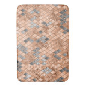 Perzik Fuzz Grijs Zeemeermin Schalen Glam #1 Badmat (Voorkant Verticaal)