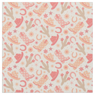 Perzik Fuzz Groovy Cowgirl laarzen en hoeden Stof