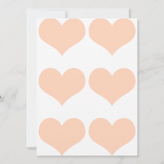 Perzik Fuzz Hart Patroon Elegante Romantische Brui Kaart (Achterkant)