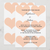 Perzik Fuzz Hart Patroon Elegante Romantische Brui Kaart (Voorkant / Achterkant)