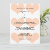 Perzik Fuzz Hart Patroon Elegante Romantische Brui Kaart (Staand voorkant)