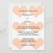 Perzik Fuzz Hart Patroon Elegante Romantische Brui Kaart (Voorkant)