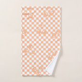 Perzik Fuzz Kersen Gingham Patroon Bad Handdoek (Handdoek)