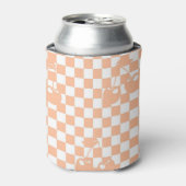Perzik Fuzz Kersen Gingham Patroon Blikjeskoeler (Blikje Voorkant)